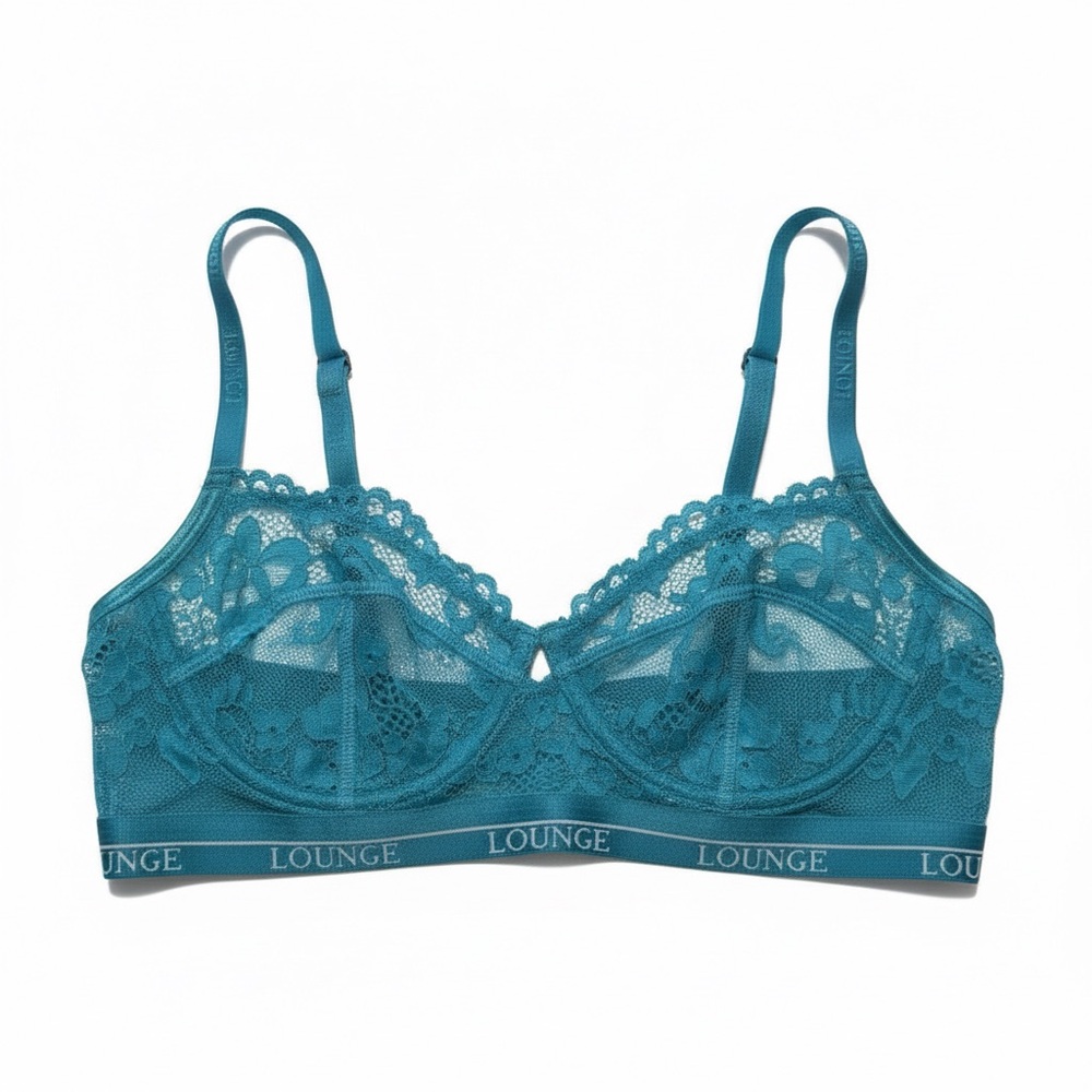 LOUNGE Teal Blossom Balcony Lace Underwire Bra‎ 36C